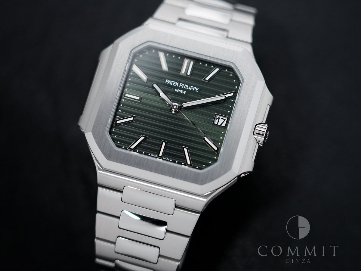 パテックフィリップ キュビタス Ref.5821/1A-001 ステンレススチール グリーン文字盤 極美品 23h9b5ip