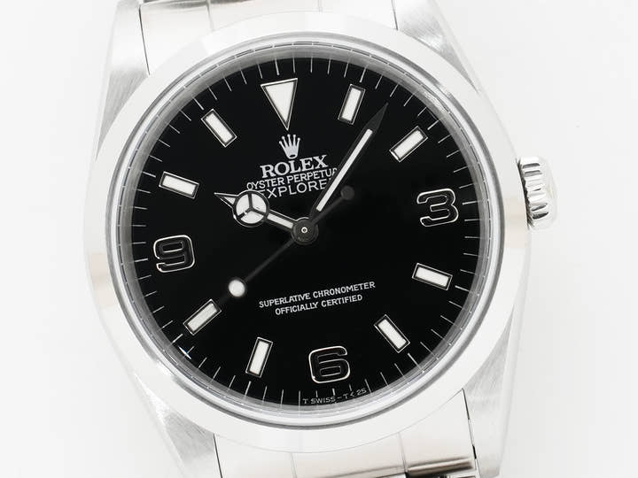 ロレックス エクスプローラーI Ref.14270 ステンレススチール ブラック文字盤 オイスターブレスレット 美中古 id9suuhh