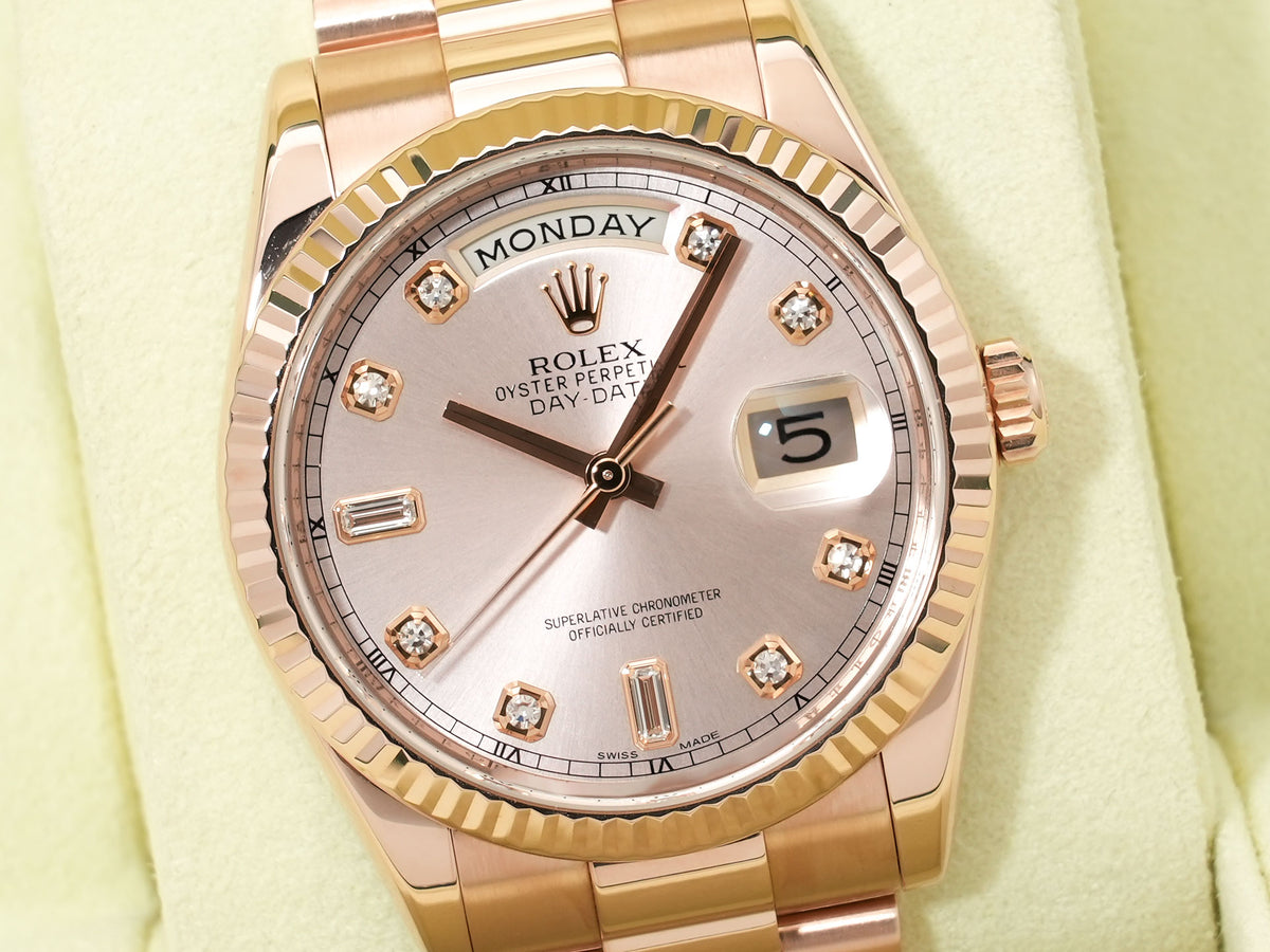 Rolex Day-Date Ref.118235A Pink Gold Pink 10P Diamond Dial Pre-owned oe5gekq6