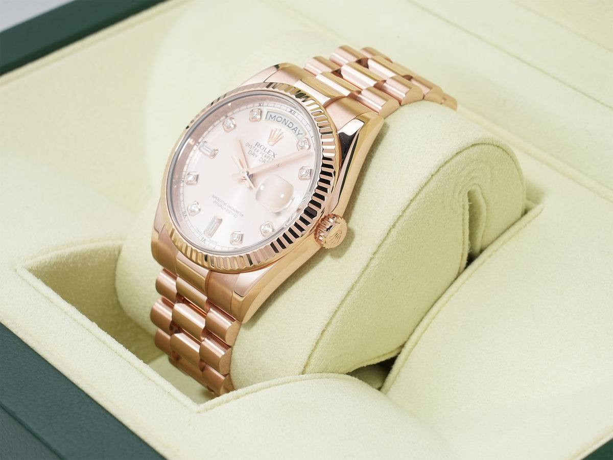 Rolex Day-Date Ref.118235A Pink Gold Pink 10P Diamond Dial Pre-owned oe5gekq6
