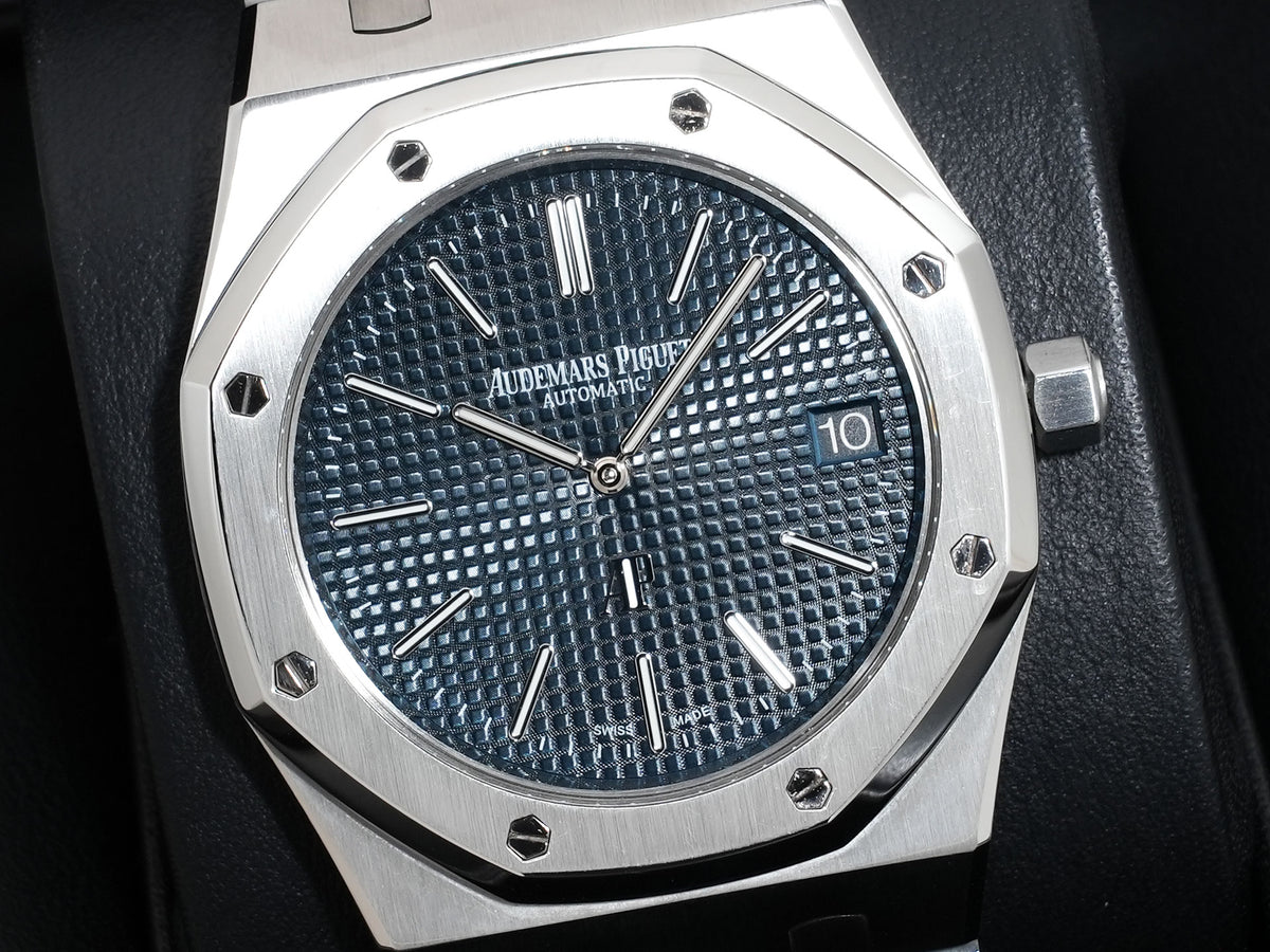 オーデマピゲ ロイヤルオーク エクストラ シン Ref.15202ST.OO.1240ST.01.A ステンレススチール ブルー文字盤 美品 q3nb3aj6