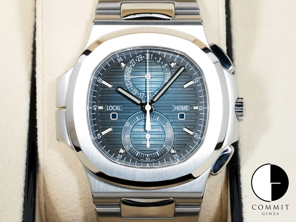 パテックフィリップ ノーチラス トラベルタイム クロノグラフ Ref.5990/1A-011 ステンレススチール ブルーソレイユ文字盤 美品 ytq5c7vo