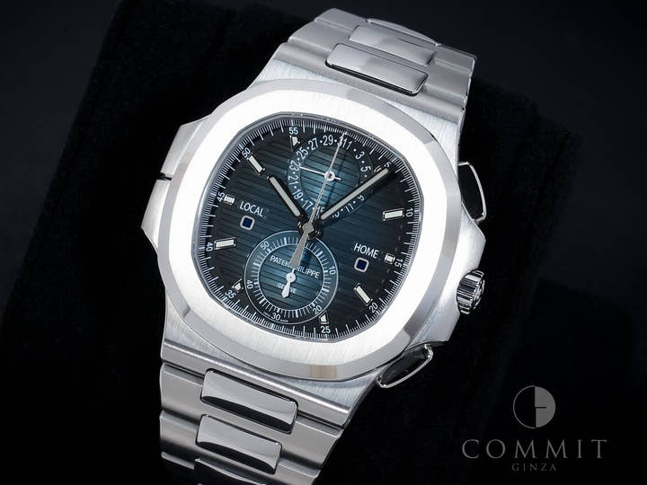 パテックフィリップ ノーチラス トラベルタイム クロノグラフ Ref.5990/1A-011 ステンレススチール ブルーソレイユ文字盤 美品 ytq5c7vo