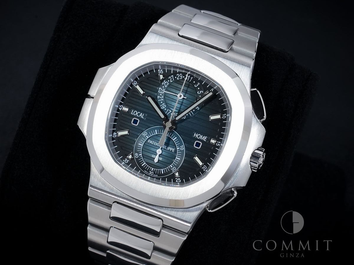 パテックフィリップ ノーチラス トラベルタイム クロノグラフ Ref.5990/1A-011 ステンレススチール ブルーソレイユ文字盤 美品 ytq5c7vo