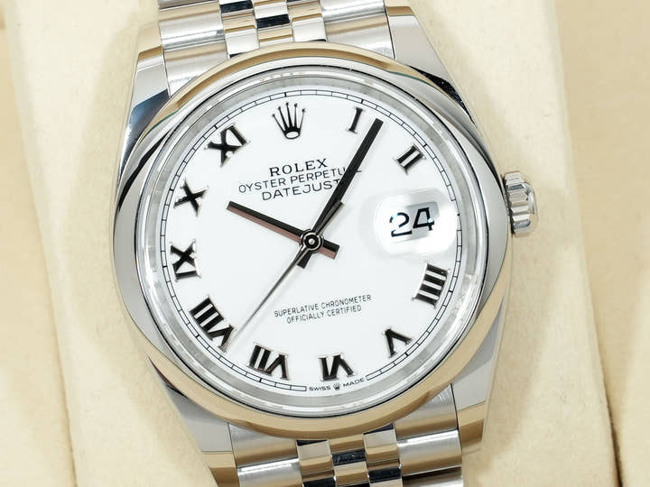 ロレックス デイトジャスト36 Ref.126200 ステンレススチール ホワイト文字盤 ジュビリーブレスレット 美品 b8ifrcr4