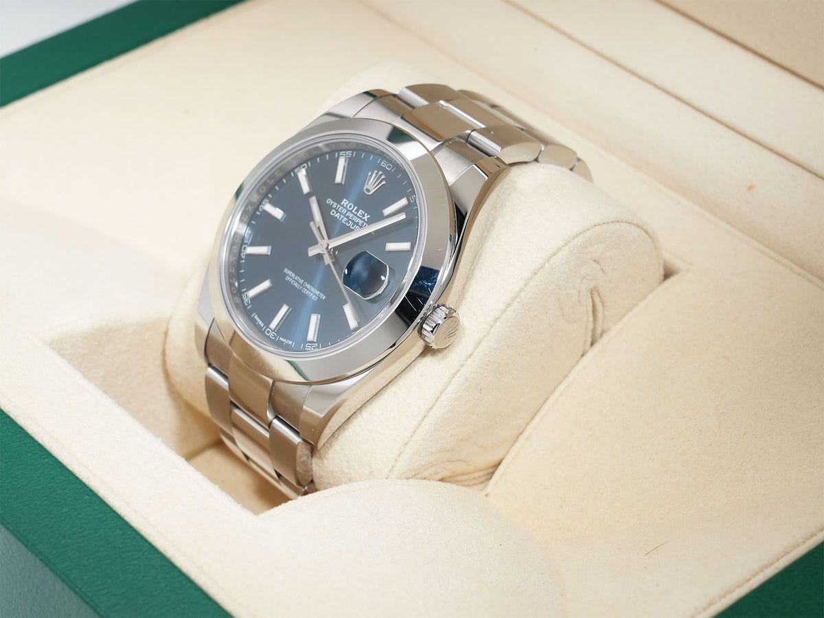Rolex Datejust 41 Ref. 126300 Stainless Steel, Bright Blue Dial, Oyster Bracelet, Excellent Condition xcriwffa