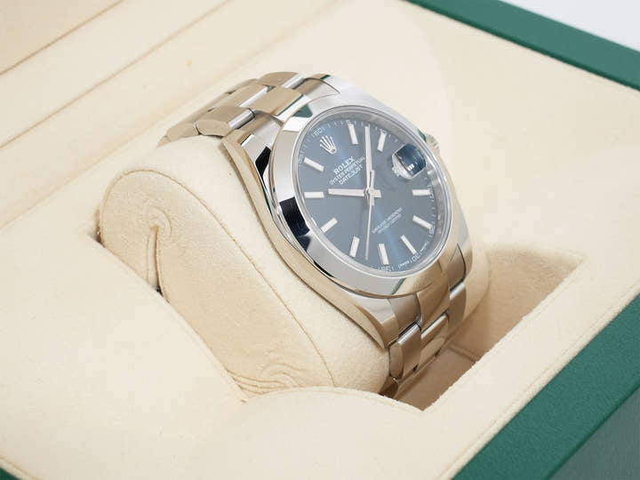 Rolex Datejust 41 Ref. 126300 Stainless Steel, Bright Blue Dial, Oyster Bracelet, Excellent Condition xcriwffa