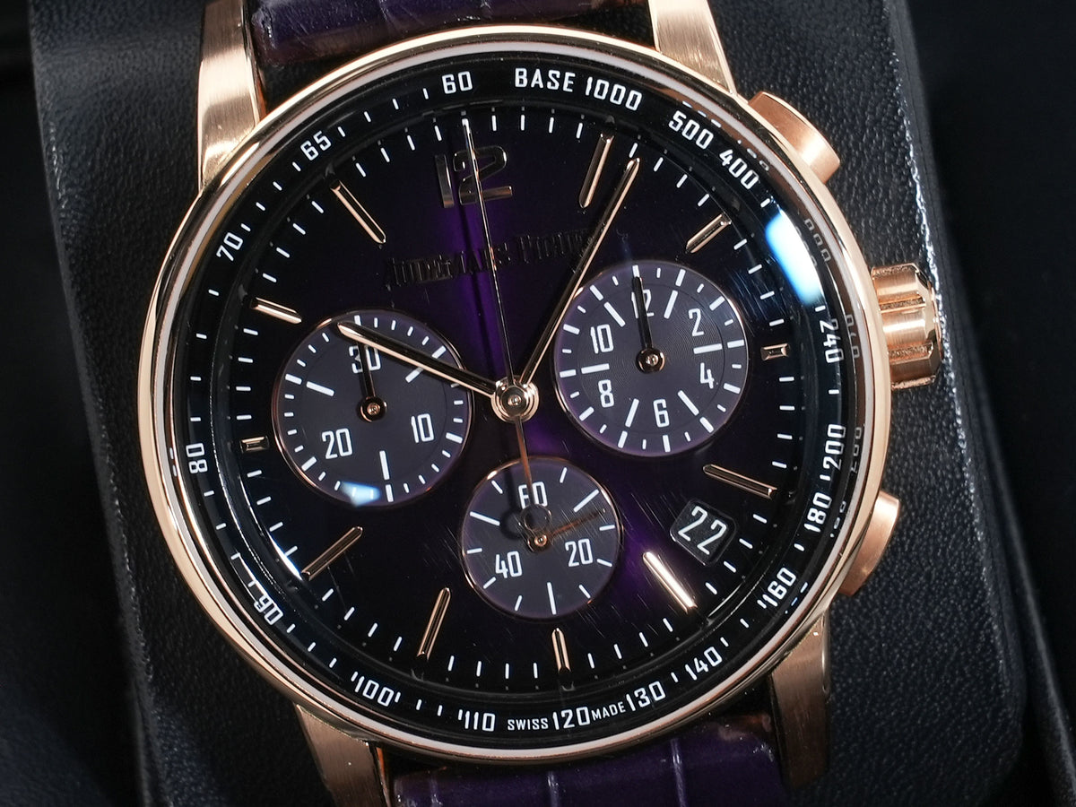 Audemars Piguet CODE 11.59 by Audemars Piguet Chronograph Ref. 26393OR.OO.A616CR.01 Pink Gold Purple Dial Pre-owned ajcy5idy