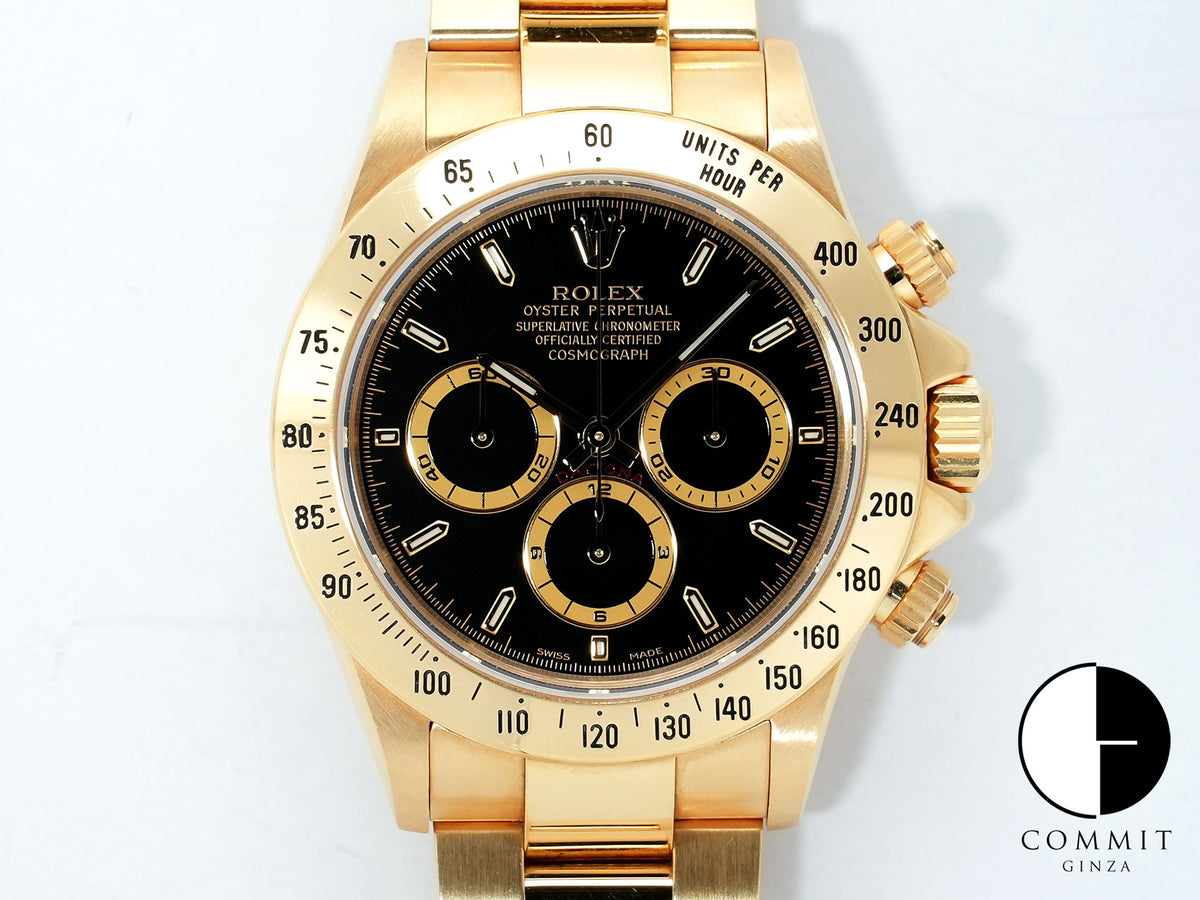 ロレックス デイトナ エルプリメロ Ref.16528 イエローゴールド ブラック文字盤 中古 9fwsfkcs