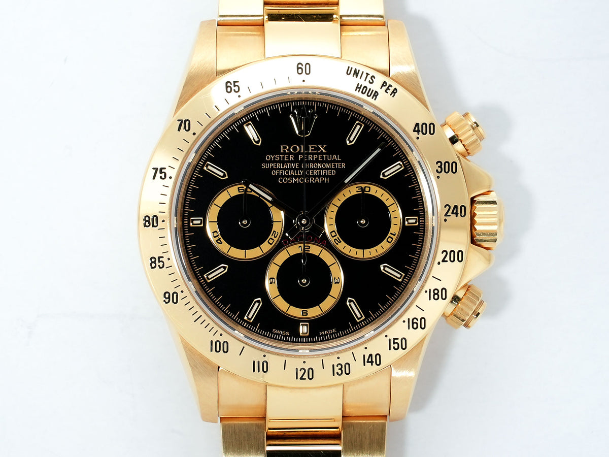 ロレックス デイトナ エルプリメロ Ref.16528 イエローゴールド ブラック文字盤 中古 9fwsfkcs