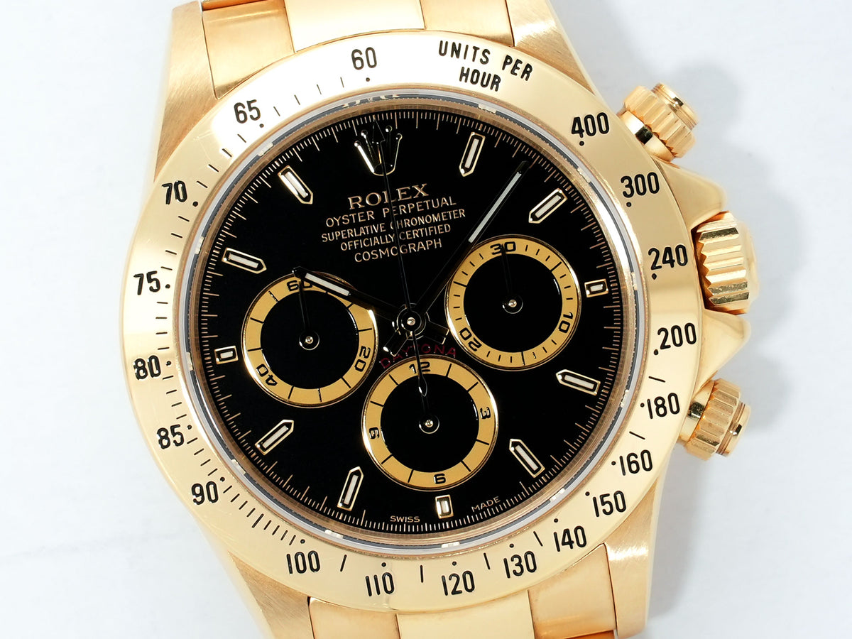 ロレックス デイトナ エルプリメロ Ref.16528 イエローゴールド ブラック文字盤 中古 9fwsfkcs