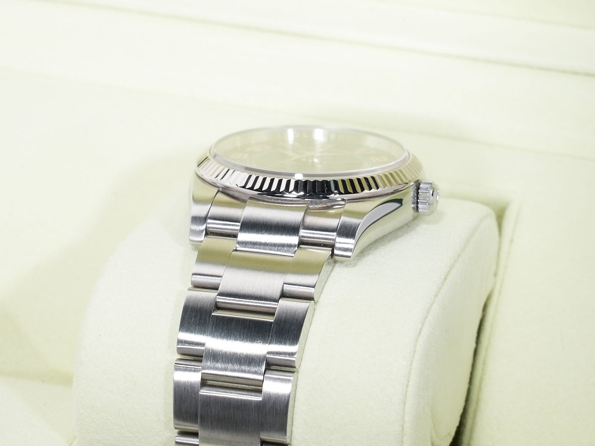 ロレックス エアキング Ref.114234 ステンレススチールxホワイトゴールド ブルーコンセントリック文字盤 美中古 5xgbyggk