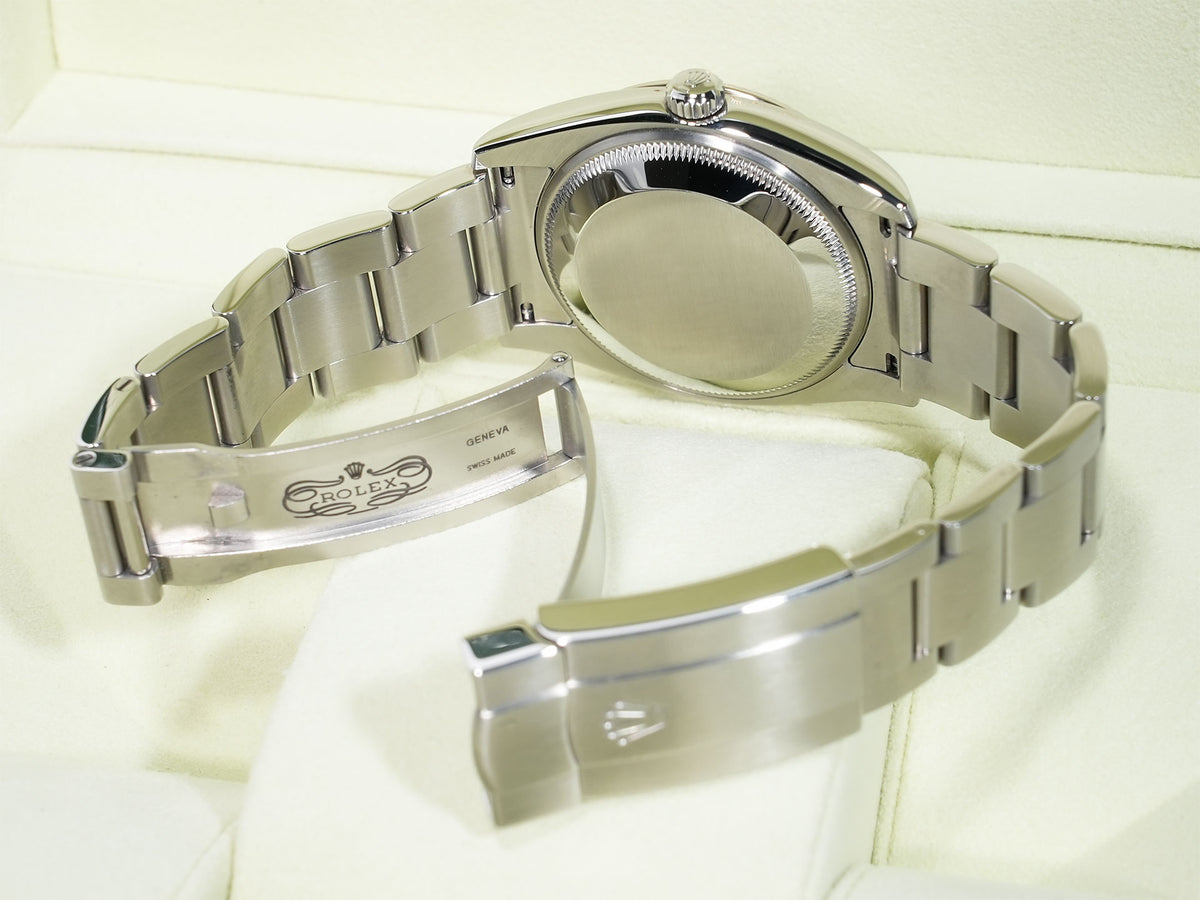 ロレックス エアキング Ref.114234 ステンレススチールxホワイトゴールド ブルーコンセントリック文字盤 美中古 5xgbyggk