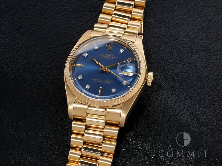 Rolex Datejust Ref. 1601/8 Yellow Gold Blue Dial Pre-owned 8mb2rnac