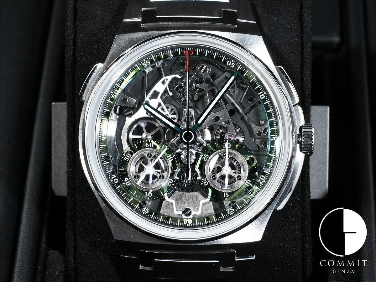 Czapek Antarctique Rattrapante Ref. - Stainless Steel, Skeleton x Green Dial, Unworn kdvtih7w