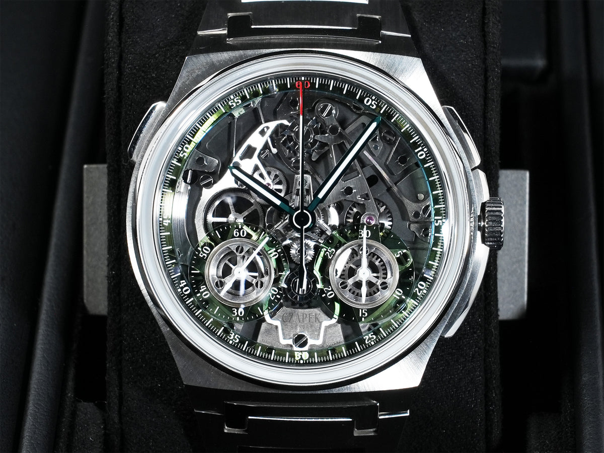 Czapek Antarctique Rattrapante Ref. - Stainless Steel, Skeleton x Green Dial, Unworn kdvtih7w