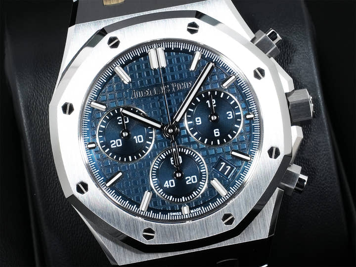 Audemars Piguet Royal Oak Chronograph Ref. 26450ST.OO.1356ST.01-B Stainless Steel, Blue Grande Tapisserie Dial, Unworn 2kcxykkd