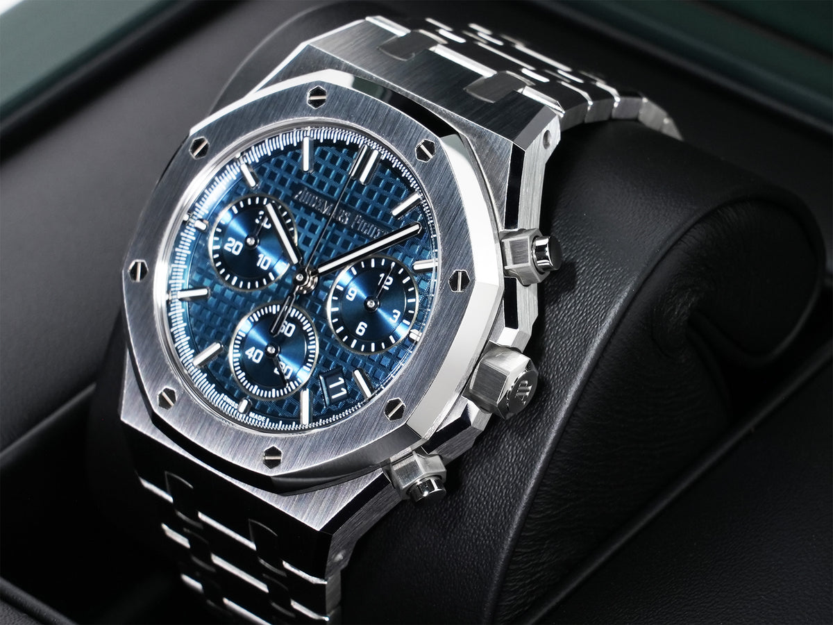 Audemars Piguet Royal Oak Chronograph Ref. 26450ST.OO.1356ST.01-B Stainless Steel, Blue Grande Tapisserie Dial, Unworn 2kcxykkd