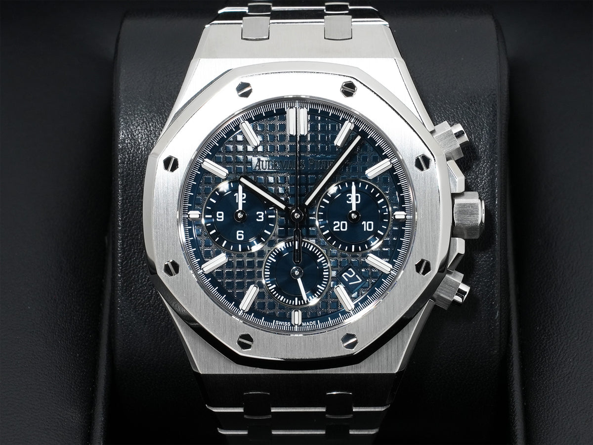 Audemars Piguet Royal Oak Chronograph Ref. 26715ST.OO.1356ST.01 Stainless Steel Night Blue Dial, Excellent Condition, iw355mto