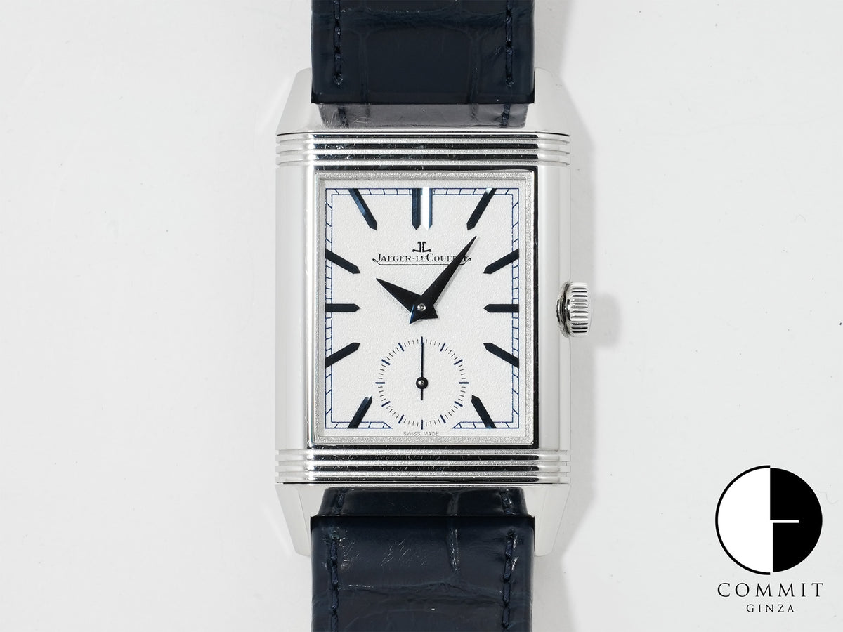 Jaeger-LeCoultre Reverso Tribute Duo Ref. Q3908420 Stainless Steel Silver/Blue Dial Pre-owned 7yo2zs5j