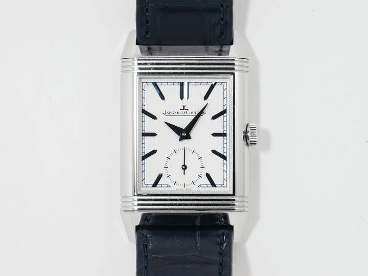 Jaeger-LeCoultre Reverso Tribute Duo Ref. Q3908420 Stainless Steel Silver/Blue Dial Pre-owned 7yo2zs5j