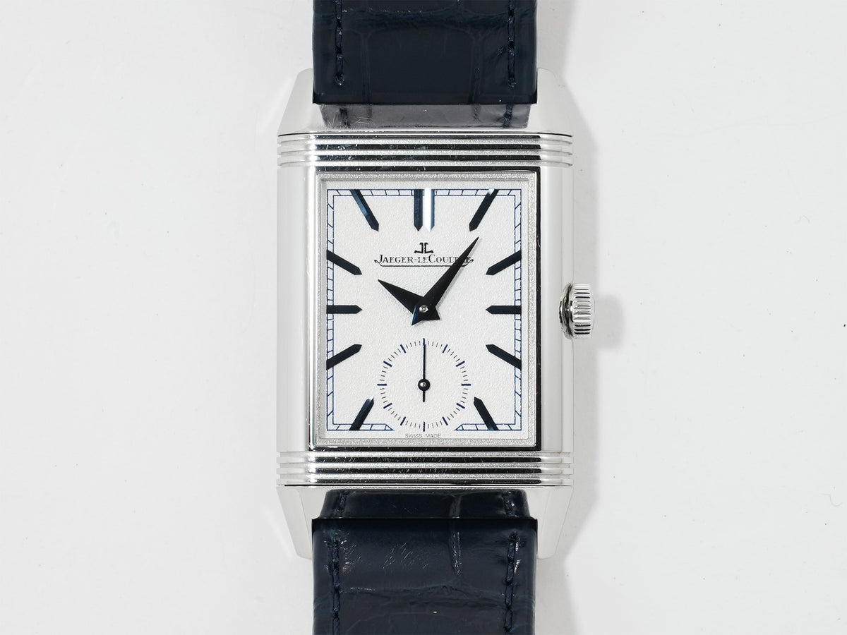 Jaeger-LeCoultre Reverso Tribute Duo Ref. Q3908420 Stainless Steel Silver/Blue Dial Pre-owned 7yo2zs5j