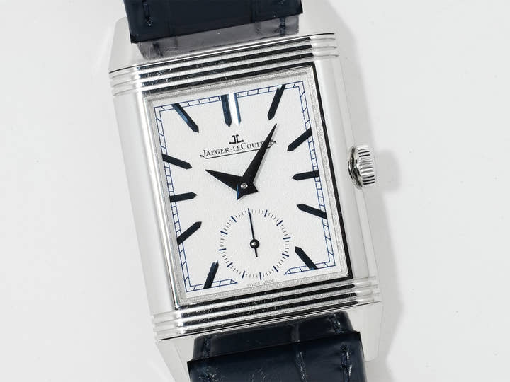 Jaeger-LeCoultre Reverso Tribute Duo Ref. Q3908420 Stainless Steel Silver/Blue Dial Pre-owned 7yo2zs5j