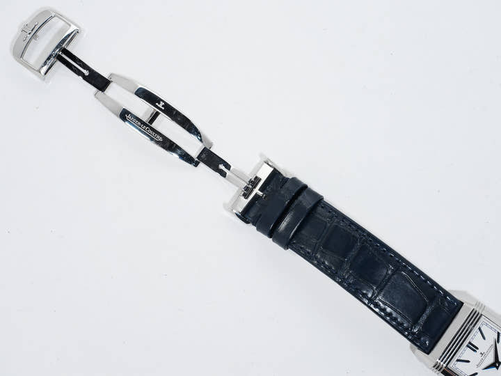 Jaeger-LeCoultre Reverso Tribute Duo Ref. Q3908420 Stainless Steel Silver/Blue Dial Pre-owned 7yo2zs5j