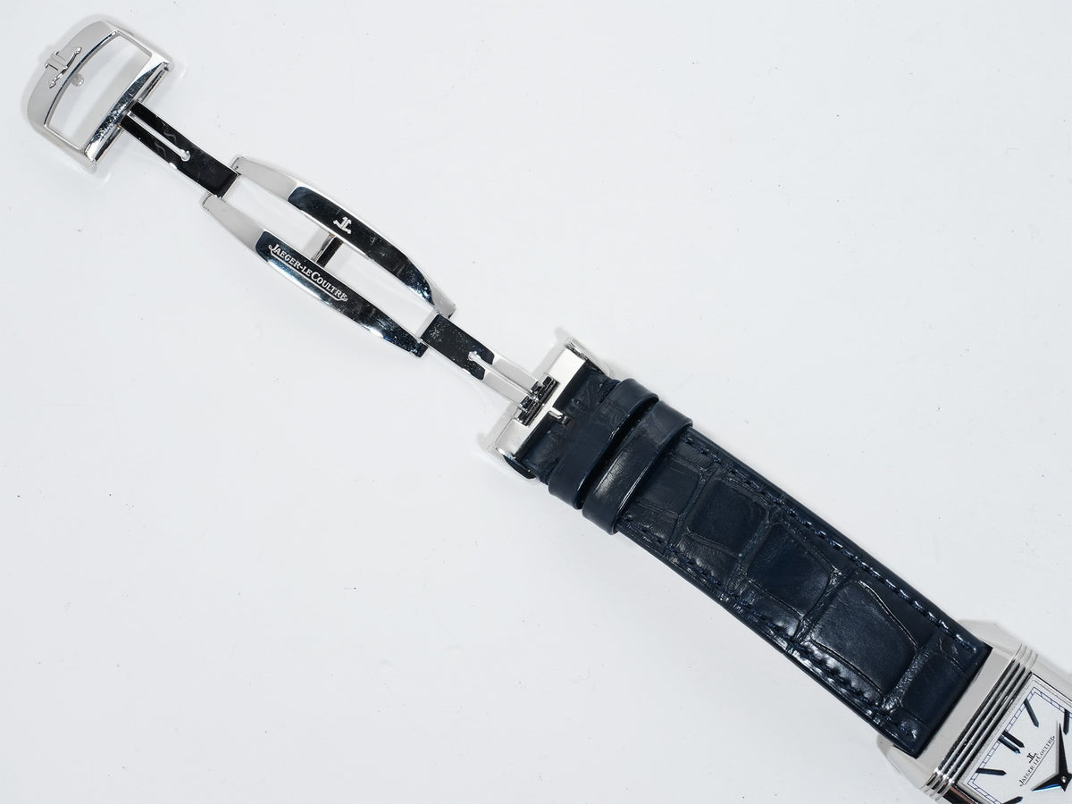 Jaeger-LeCoultre Reverso Tribute Duo Ref. Q3908420 Stainless Steel Silver/Blue Dial Pre-owned 7yo2zs5j