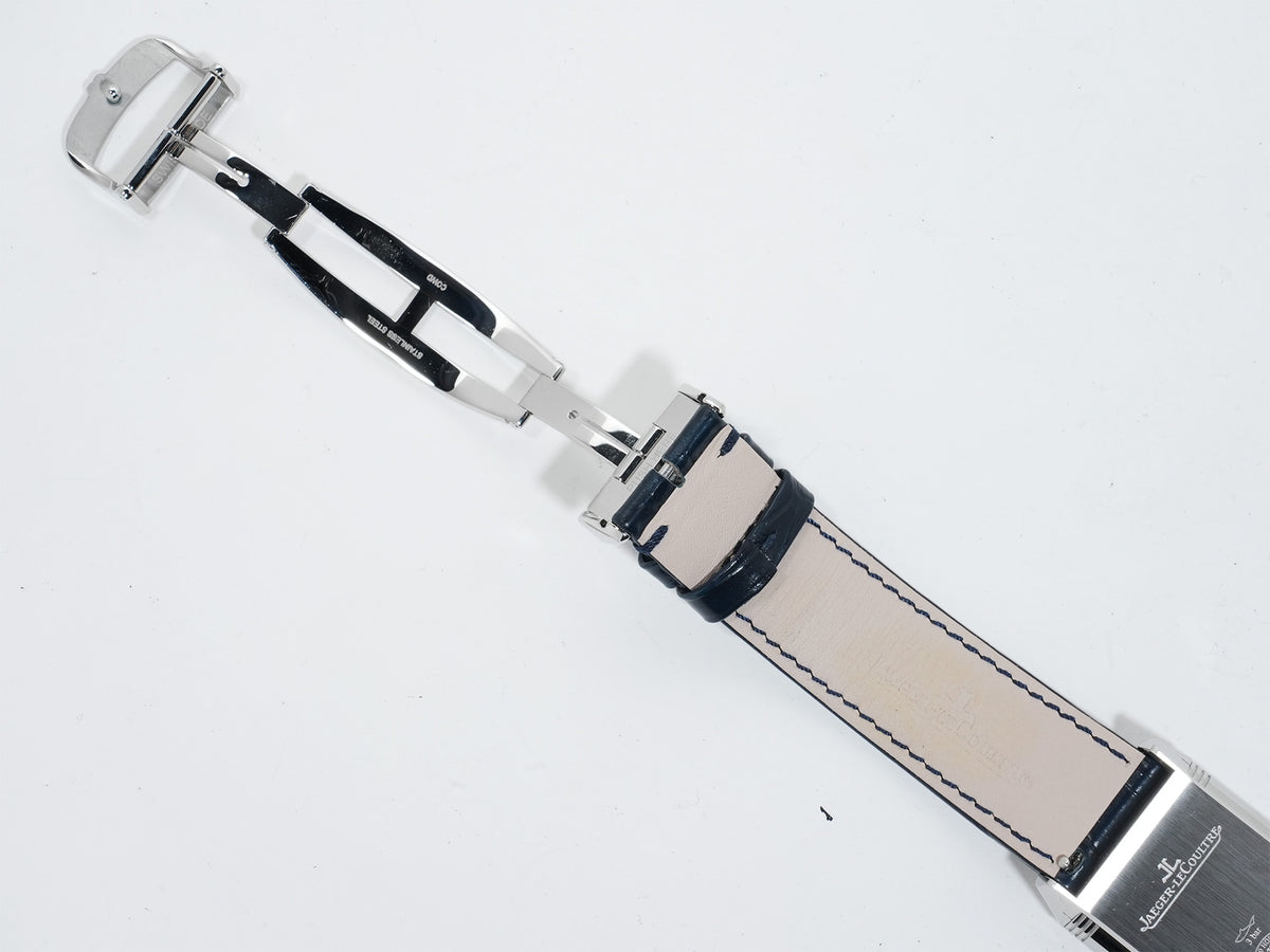 Jaeger-LeCoultre Reverso Tribute Duo Ref. Q3908420 Stainless Steel Silver/Blue Dial Pre-owned 7yo2zs5j