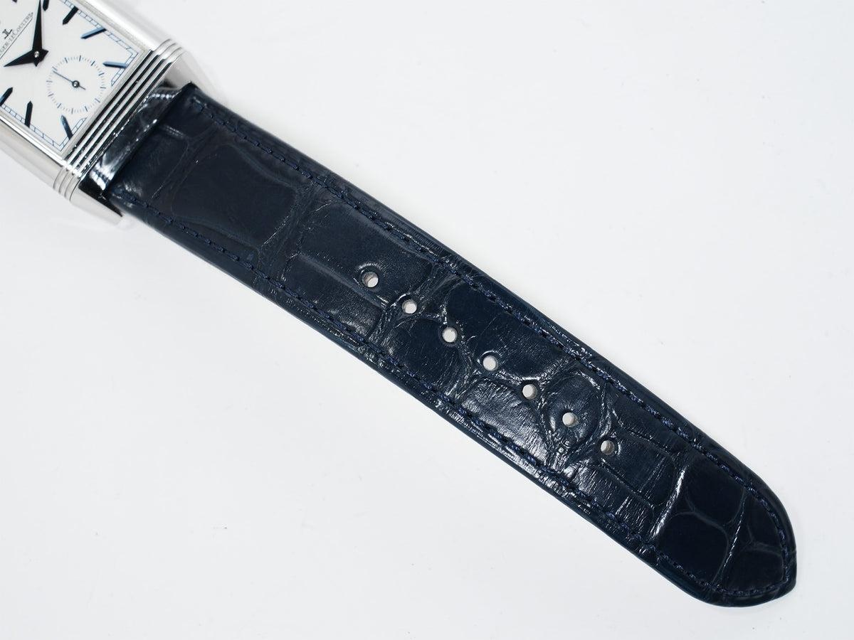 Jaeger-LeCoultre Reverso Tribute Duo Ref. Q3908420 Stainless Steel Silver/Blue Dial Pre-owned 7yo2zs5j