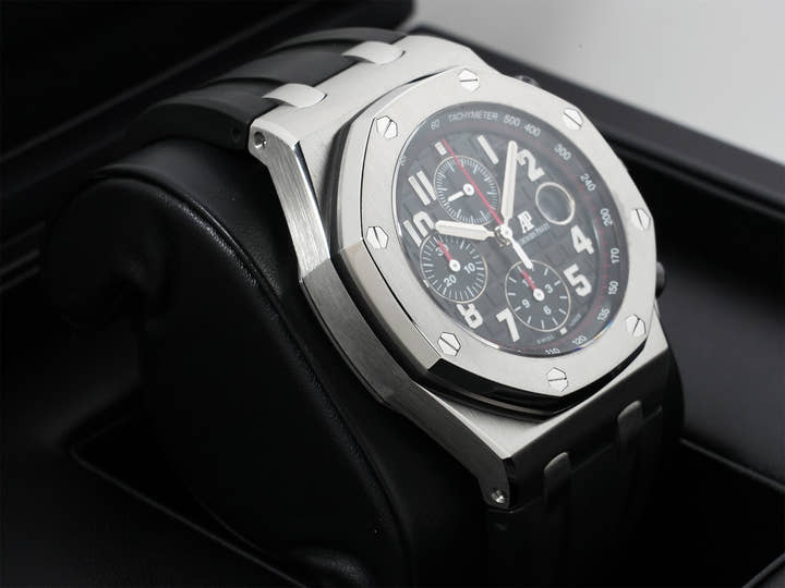 Audemars Piguet Royal Oak Offshore Chronograph Ref. 26470ST.OO.A101CR.01 Stainless Steel Black (Mega Tapisserie) Dial, Pre-owned in excellent condition jpdh2vxo