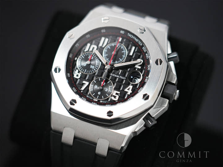 Audemars Piguet Royal Oak Offshore Chronograph Ref. 26470ST.OO.A101CR.01 Stainless Steel Black (Mega Tapisserie) Dial, Pre-owned in excellent condition jpdh2vxo