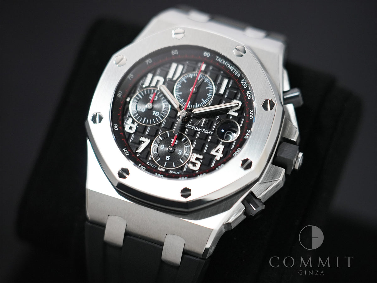 Audemars Piguet Royal Oak Offshore Chronograph Ref. 26470ST.OO.A101CR.01 Stainless Steel Black (Mega Tapisserie) Dial, Pre-owned in excellent condition jpdh2vxo