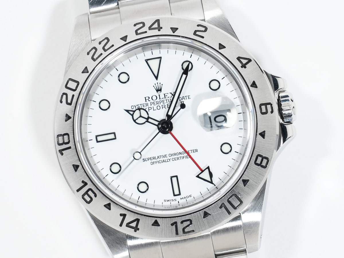 Rolex Explorer II Ref. 16570 Stainless Steel White Dial Oyster Bracelet Pre-owned 77ry45z7