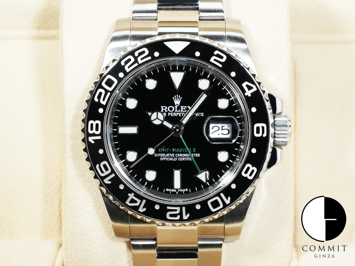 Rolex GMT-Master II Ref. 116710LN Stainless Steel Black Dial Oyster Bracelet Pre-owned 49mzex58
