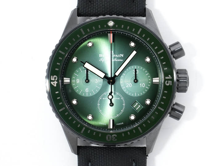 ブランパン フィフティ ファゾムス バチスカーフ フライバック クロノグラフ Ref.5200-0153-B52A セラミック グリーン文字盤 美品 krutmsey