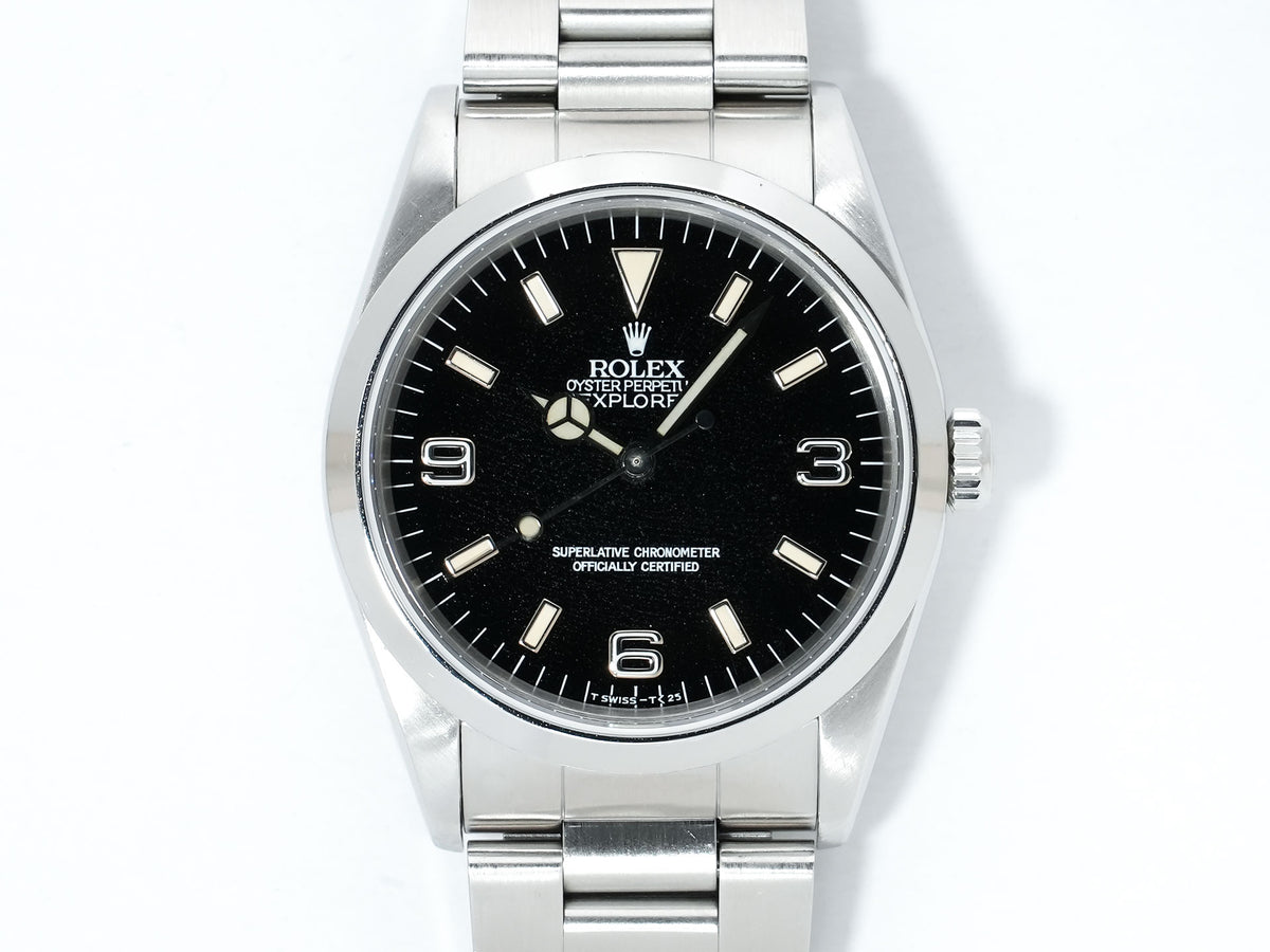 ロレックス エクスプローラーI Ref.14270 ステンレススチール ブラック文字盤 オイスターブレスレット 中古 mjwrozwr
