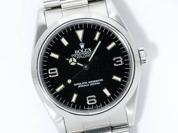 ロレックス エクスプローラーI Ref.14270 ステンレススチール ブラック文字盤 オイスターブレスレット 中古 mjwrozwr