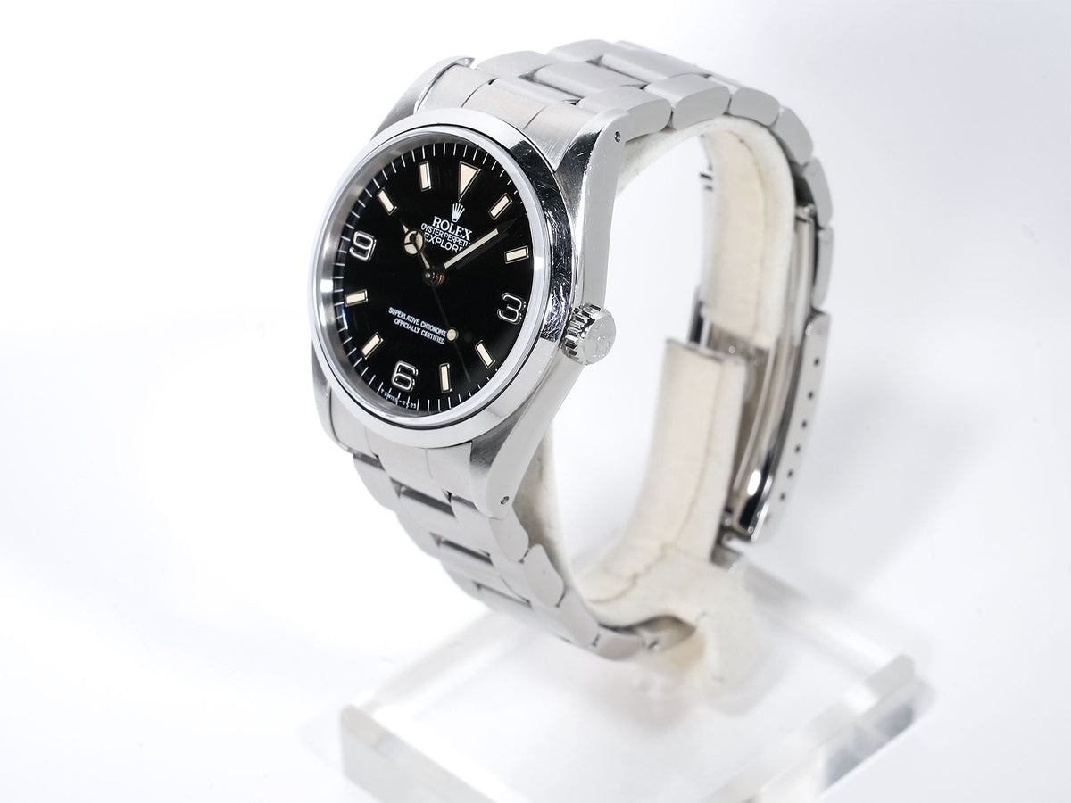 ロレックス エクスプローラーI Ref.14270 ステンレススチール ブラック文字盤 オイスターブレスレット 中古 mjwrozwr