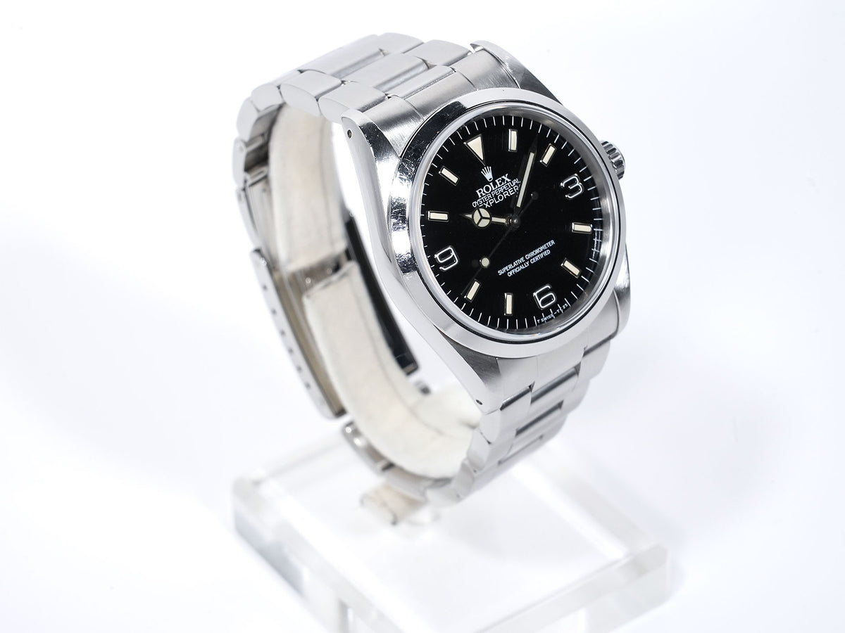 ロレックス エクスプローラーI Ref.14270 ステンレススチール ブラック文字盤 オイスターブレスレット 中古 mjwrozwr