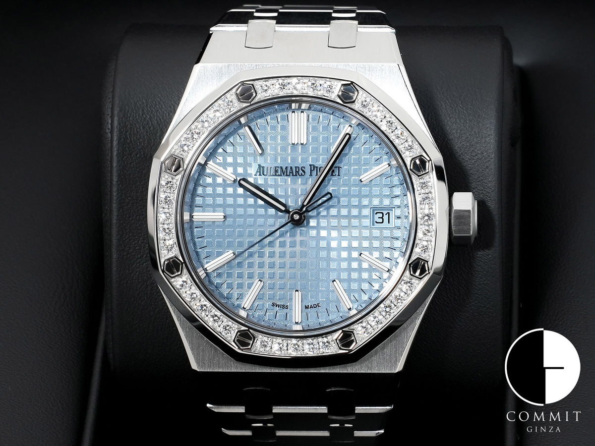 Audemars Piguet Royal Oak Ref. 15551ST.ZZ.1356ST.04 Stainless Steel Light Blue Dial, Excellent Condition p74i4pod