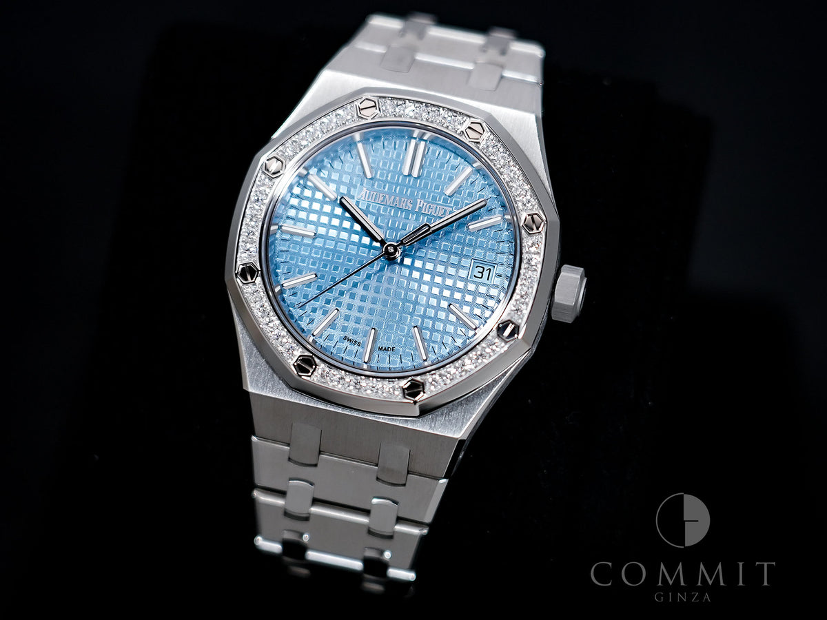 Audemars Piguet Royal Oak Ref. 15551ST.ZZ.1356ST.04 Stainless Steel Light Blue Dial, Excellent Condition p74i4pod