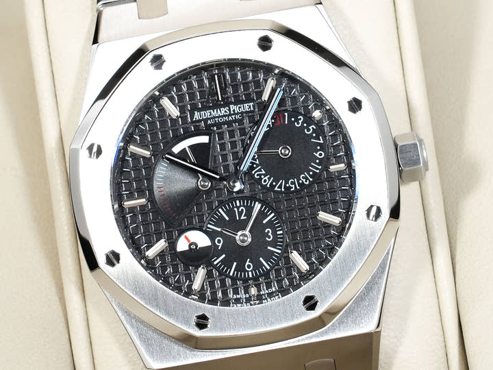 Audemars Piguet Royal Oak Dual Time Ref. 26120ST.OO.1220ST.03 Stainless Steel Black Dial in Excellent Condition x6ud7amn
