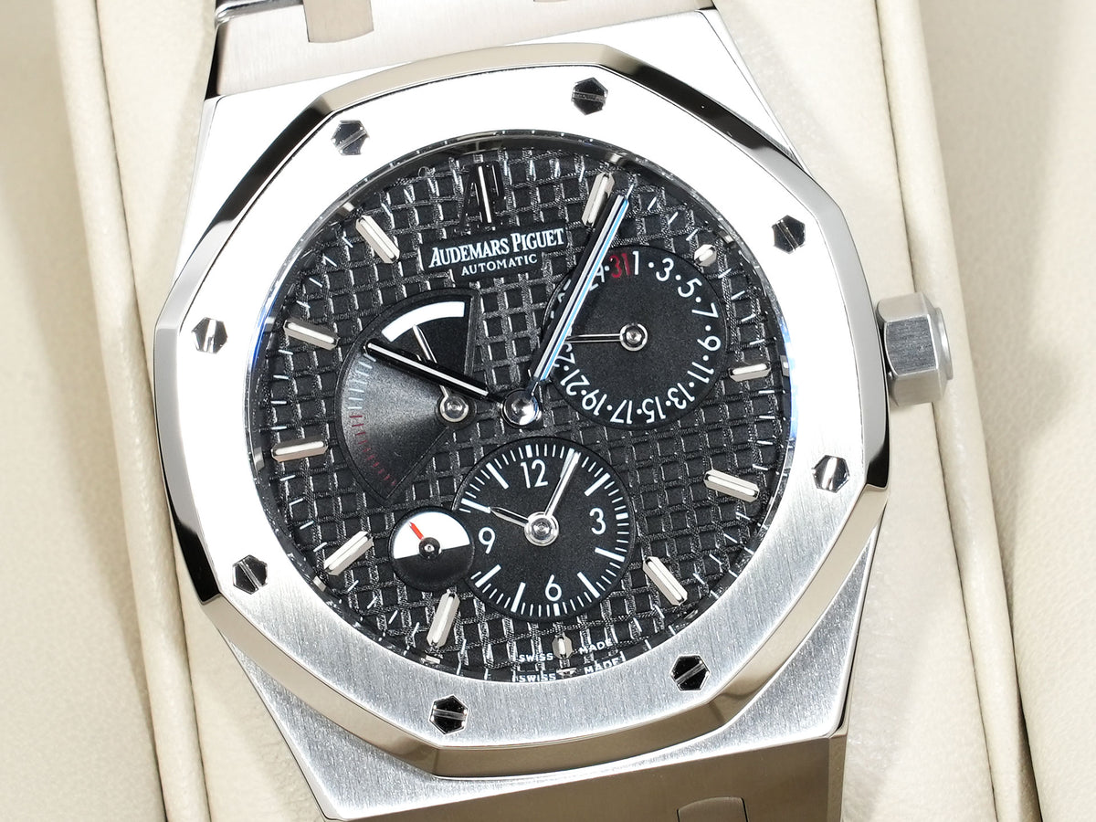 Audemars Piguet Royal Oak Dual Time Ref. 26120ST.OO.1220ST.03 Stainless Steel Black Dial in Excellent Condition x6ud7amn