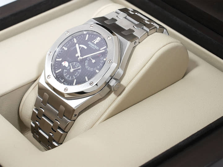 Audemars Piguet Royal Oak Dual Time Ref. 26120ST.OO.1220ST.03 Stainless Steel Black Dial in Excellent Condition x6ud7amn