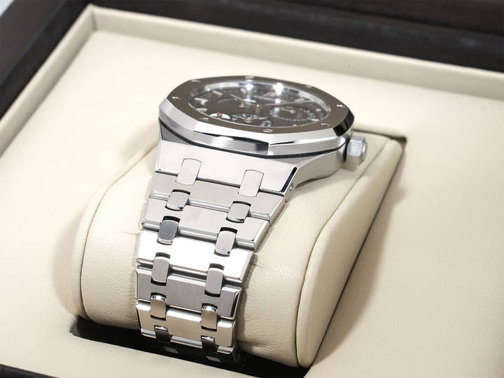 Audemars Piguet Royal Oak Dual Time Ref. 26120ST.OO.1220ST.03 Stainless Steel Black Dial in Excellent Condition x6ud7amn