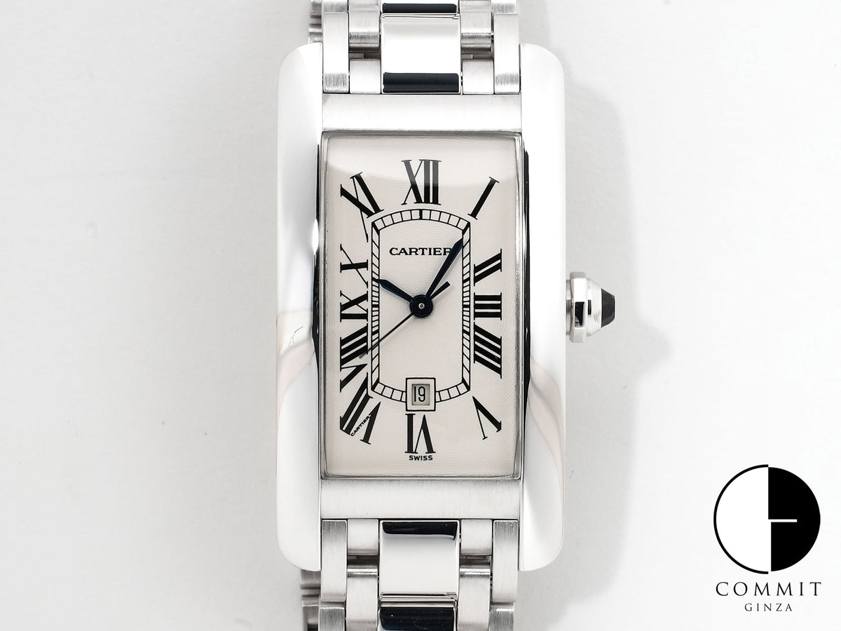 Cartier Tank Américaine MM Ref. W26036L1 White Gold, White Dial, Pre-owned in excellent condition 5iwsuczu