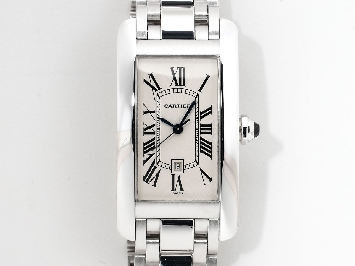 Cartier Tank Américaine MM Ref. W26036L1 White Gold, White Dial, Pre-owned in excellent condition 5iwsuczu