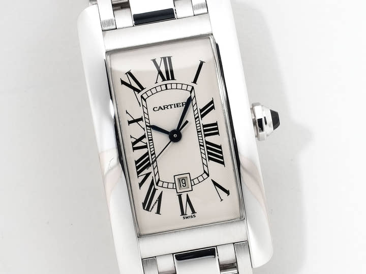 Cartier Tank Américaine MM Ref. W26036L1 White Gold, White Dial, Pre-owned in excellent condition 5iwsuczu